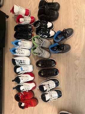 Jordan Kids Black, White & Red Mix Sneaker Collection